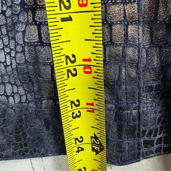 Birch Hill Croc Embossed Faux Leather Jacket Y2K Edgy Retro Glam Size M - Picture 16 of 16